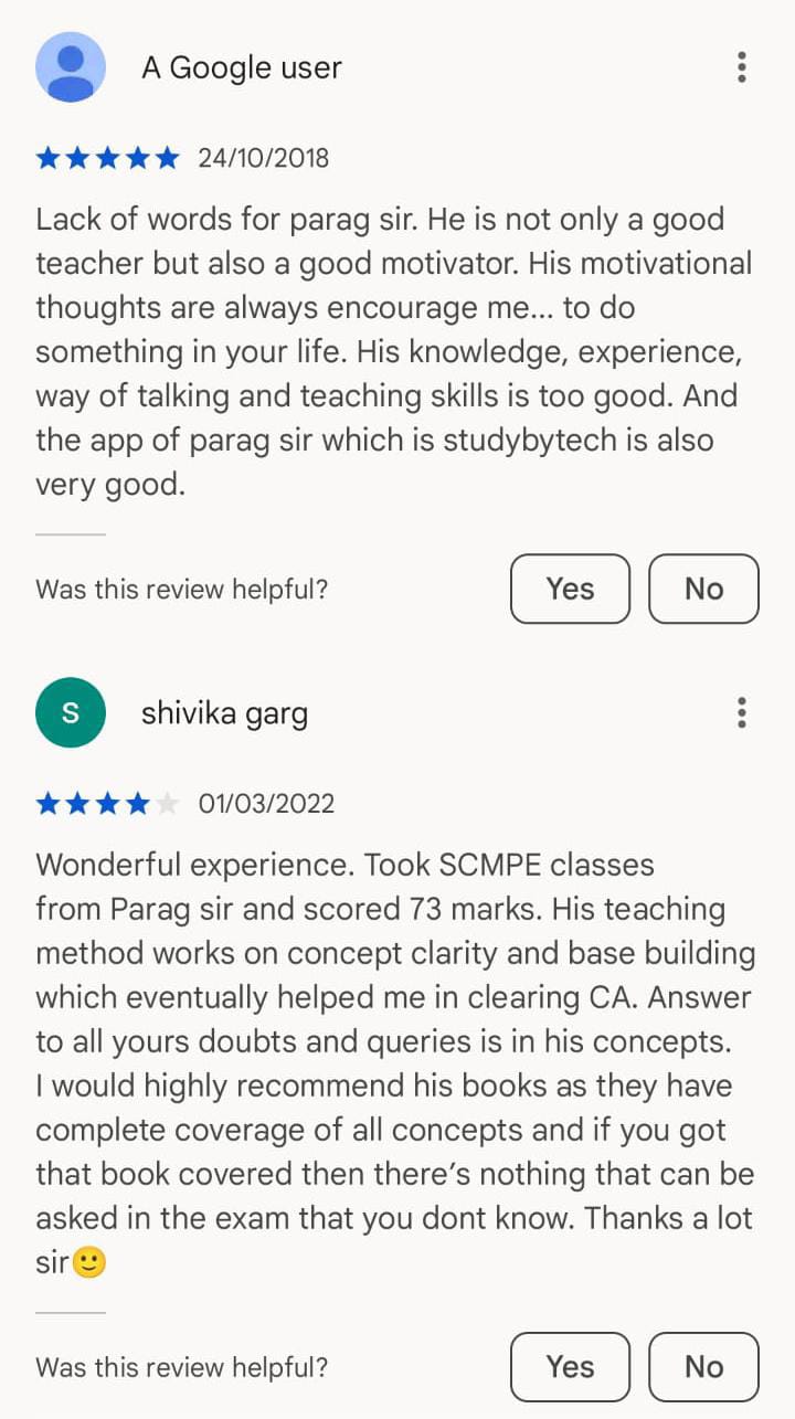 CA coaching review- Parag sir