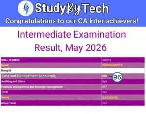 CA Inter Result May 2026